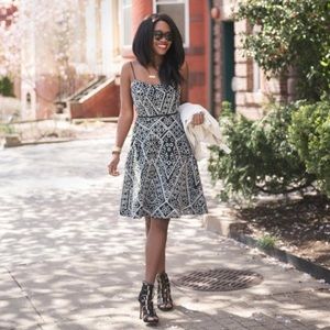 Banana Republic Black and White Eyelet Dress